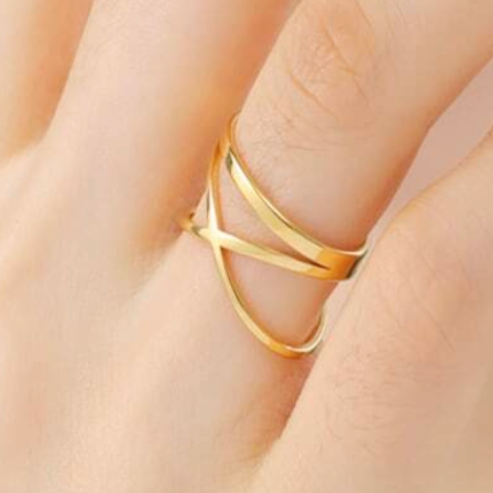 Luxe Gold Tone Stainless Steal Ring